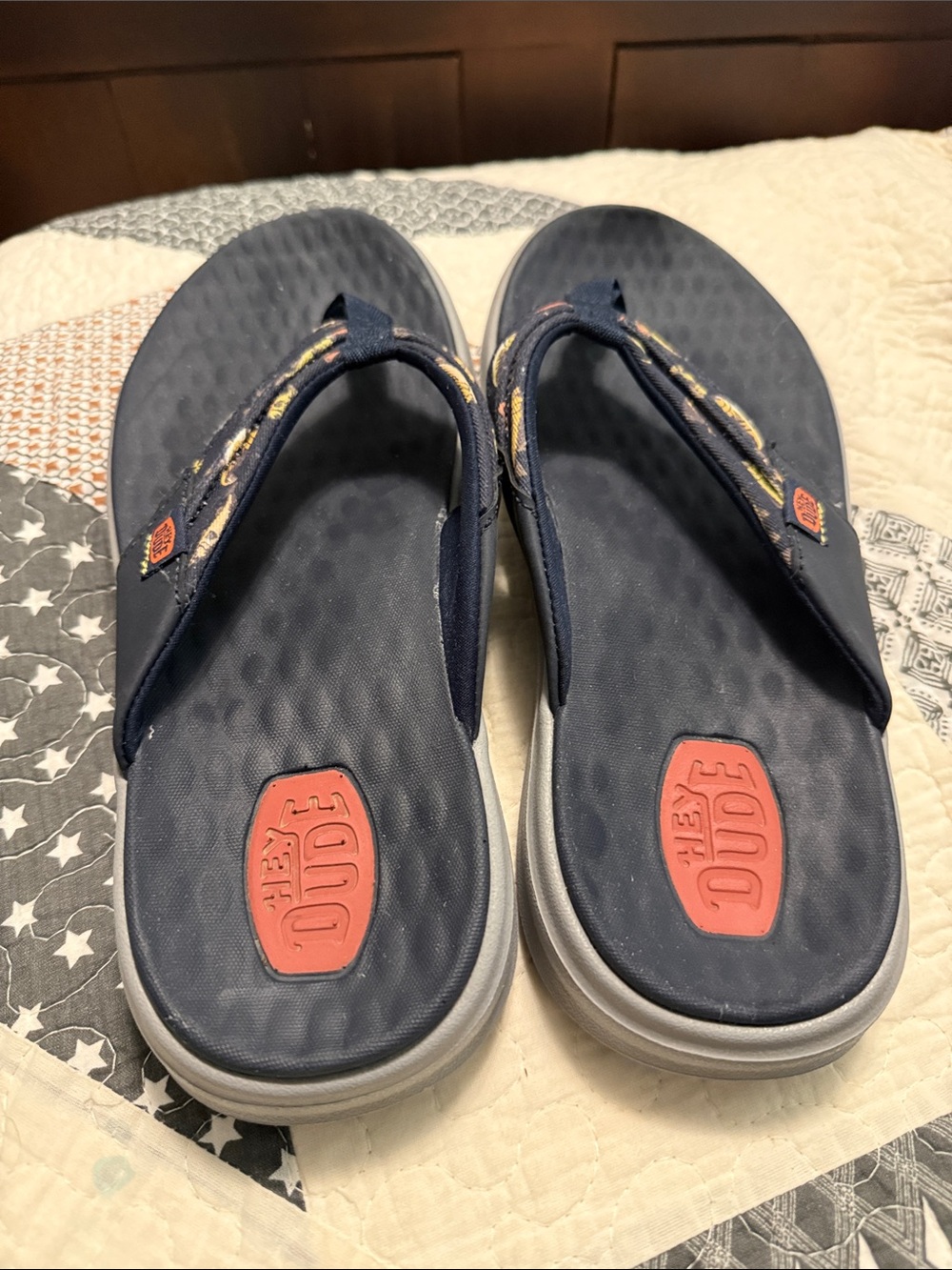 Hey Dude Navy Blue Flip Flop Sandals - Picture 2 of 3